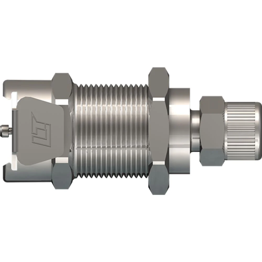 LinkTech 40CB Series Panel Mt. Female, Non-valved, 1/4" PTF, Chrome Brass — Bag of 100
