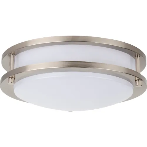 Sunlite® Round Flush Mount Ceiling Light Fixture, 15W, 1000 Lumens, 10" Dia., Brushed Nickel