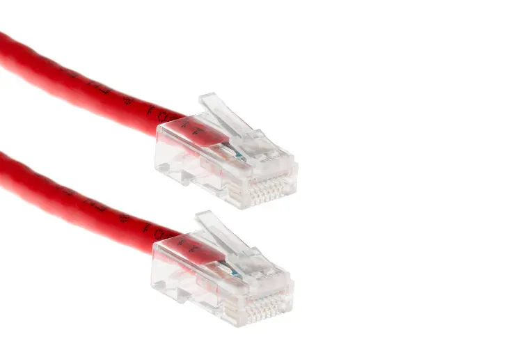 Cat6 Ethernet Patch Cable, Non-Booted, UTP, 7 ft, Red