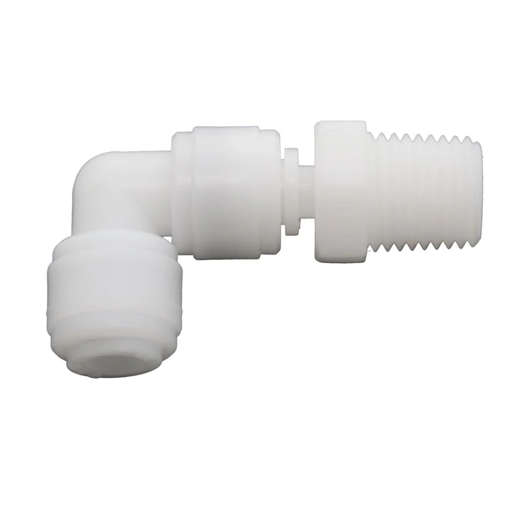 NeoFit - Acetal Natural White Male Elbow Swivel- 1/2"tube OD x 3/8"NPTF — Single