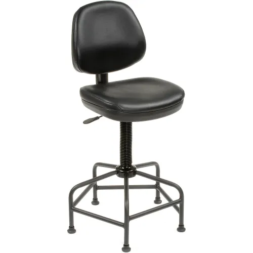 Interion® Vinyl Armless Spider Base Shop Stool, Black