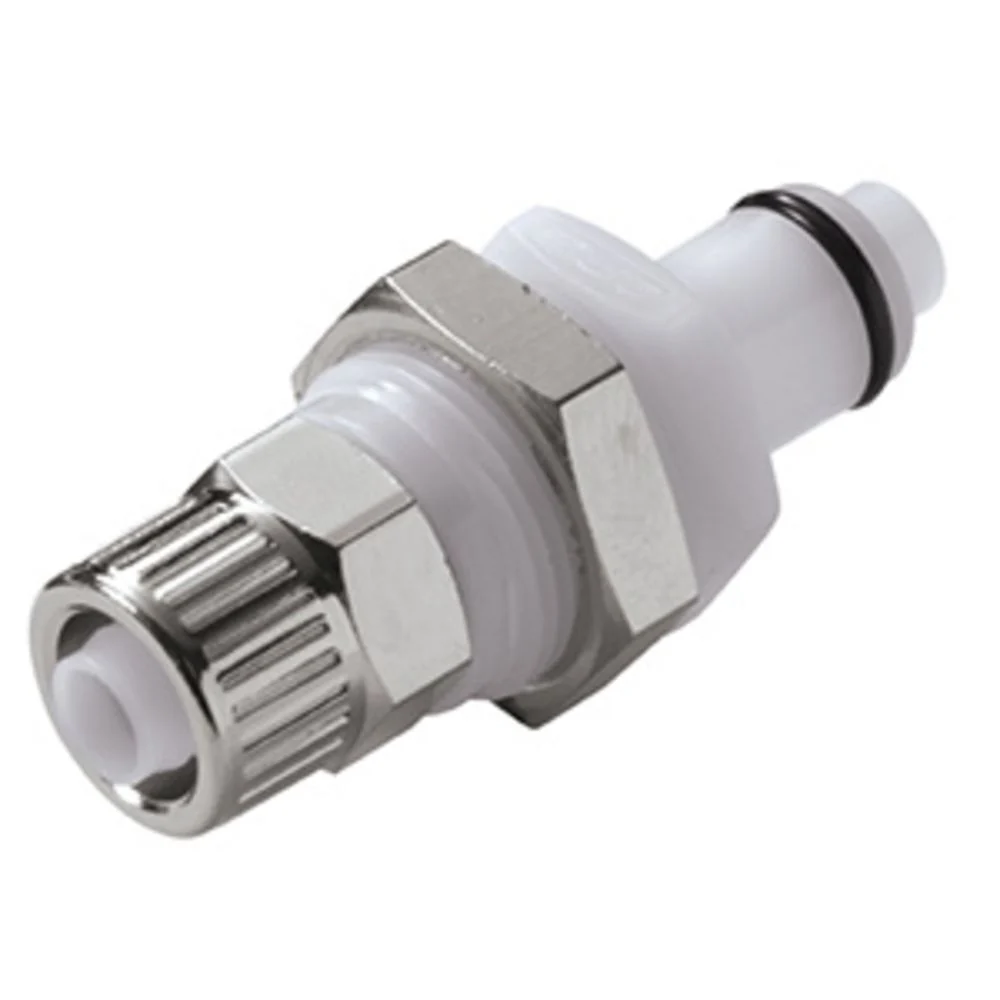 PLCD40006 Valved Panel Mount PTF Coupling Insert 3/8 PTF — Single