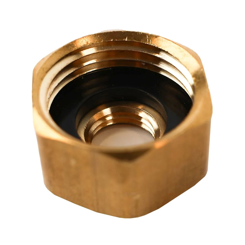 Female Brass Garden Hose Adapter with Washer 3/4 FGHT x 1/4 FIP — Single