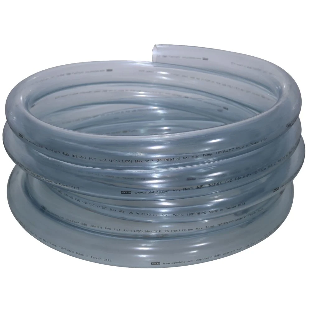 Clear Flexible PVC Tubing 1 ID x 1-1/4 OD — 50 Feet