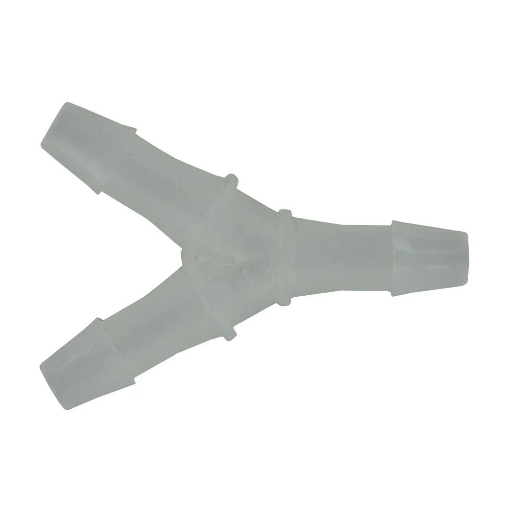 FitQuik Polypropylene Union Y Barb Fitting - 1/4 ID x 1/4 ID x 1/4 ID — Bag of 100