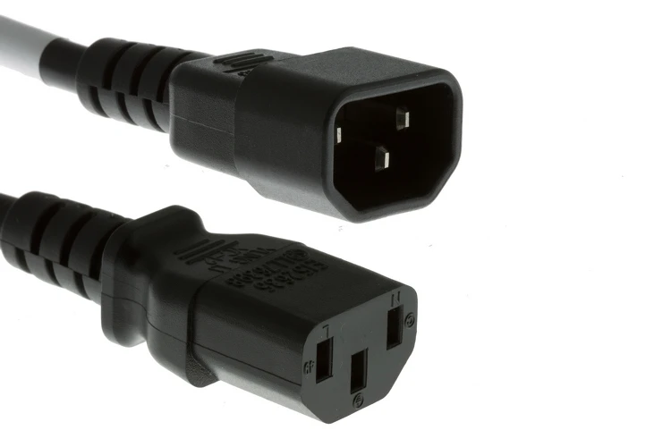 AC Power Cord, C14 to C13, 18 AWG, 2ft, Black
