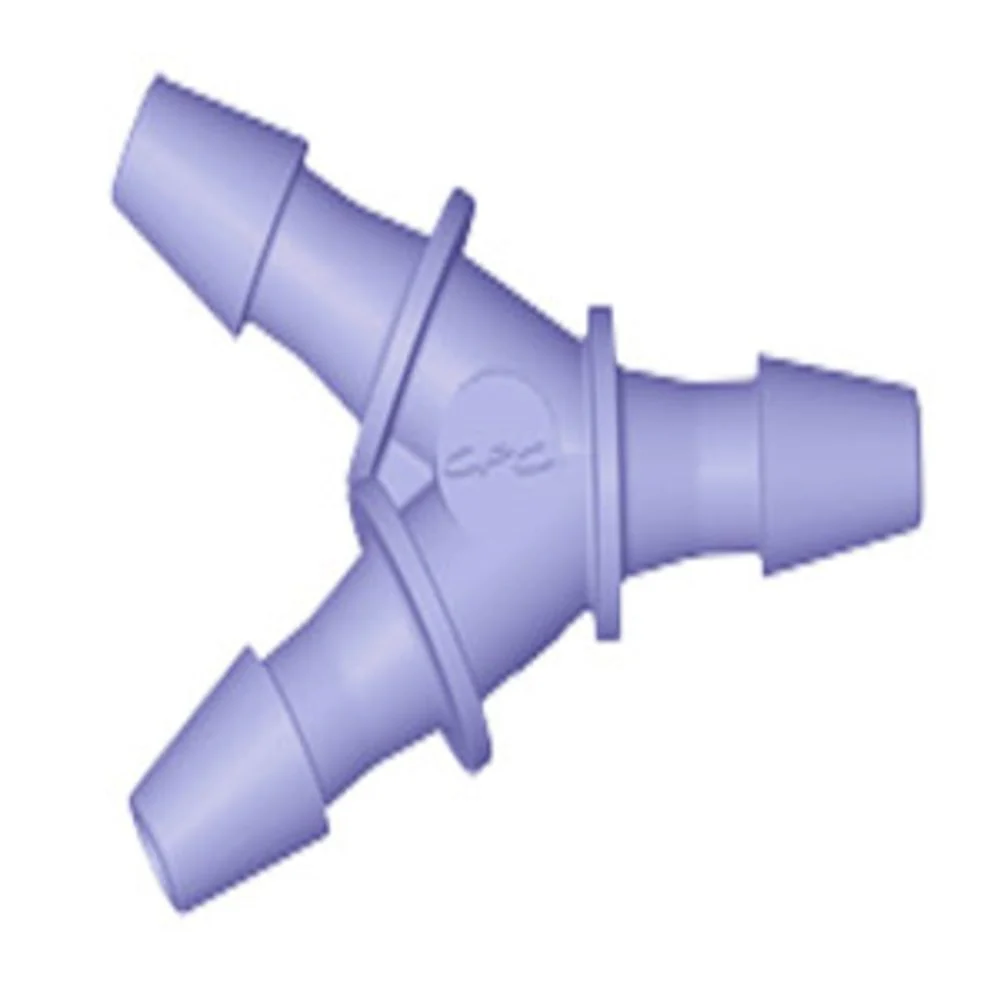 HY391 Y Fitting Purple Tint Polycarbonate 3/32 HB X 3/32 HB X 3/32 HB — Bag of 100