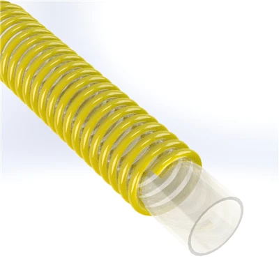 SPVC-VRM-3.0-100 by Texcel | SIGMA-VRM™ Series | Heavy-Duty Tank Drop Hose | 3" Hose ID | 11 PSI | 29 in/Hg Vacuum Rated | Clear w/ Yellow Spiral — Exact Length (FT)