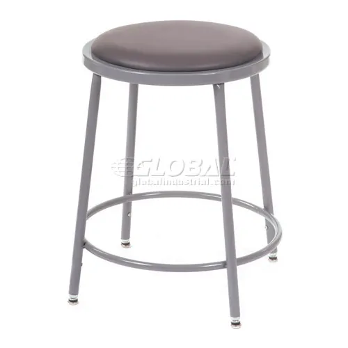 Interion® Big and Tall Steel Shop Stool - Vinyl – Gray - Pkg Qty 2
