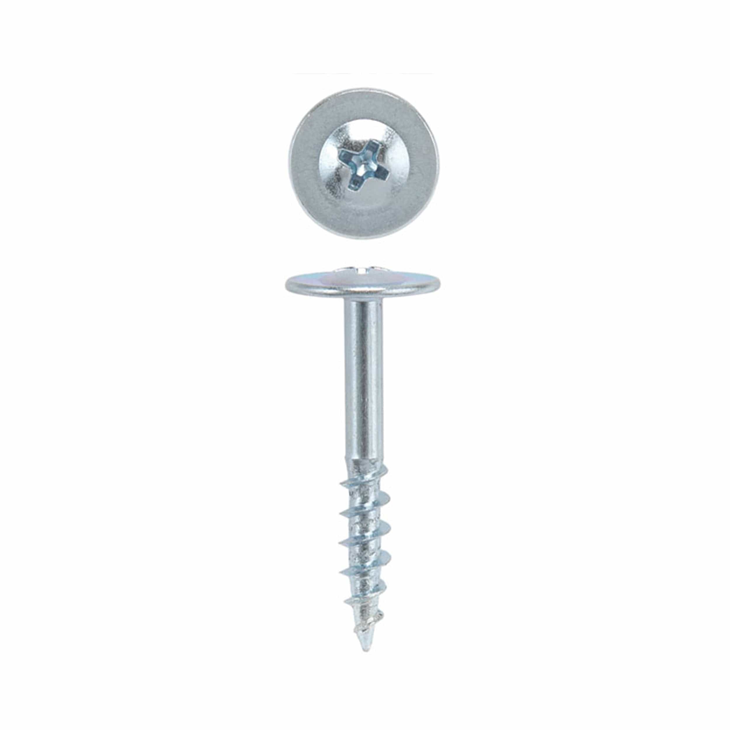 Drawer Front Adjusting Screws - #8 Round - Washer Head - Phillips Drive - Zinc - 100 Piece — 7/8"