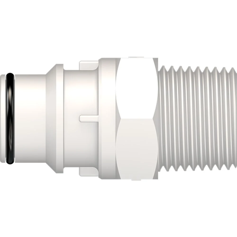 LinkTech 65GP Series Male Thread Male, Non-valved, 1/2" MNPT, Glass filled Polypropylene — Box of 1000