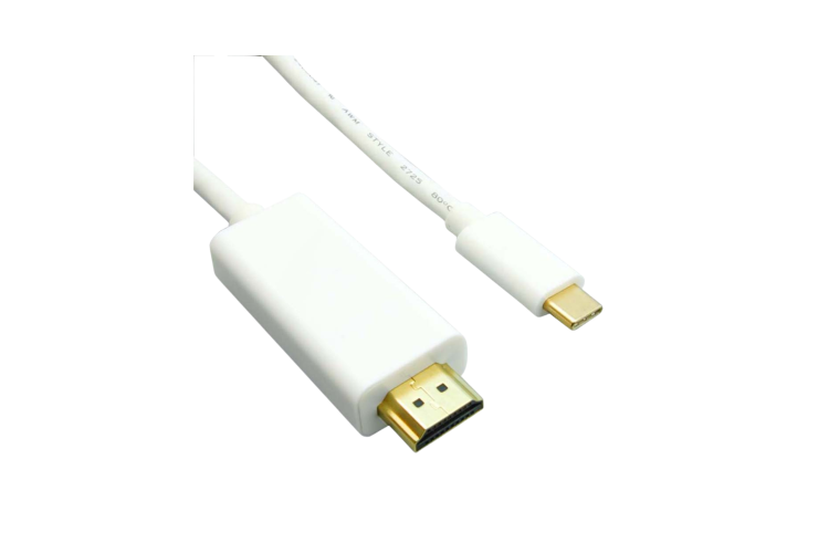 USB type C to HDMI v3.1 Cable 4K@60HZ, White, 3Ft