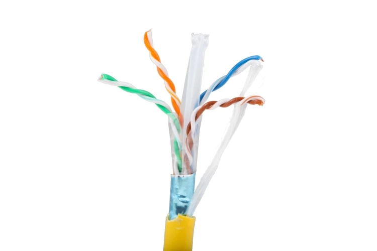 Cat6 Bulk Ethernet Cable, Shielded, Solid, CMR, Spool, 1000 ft, 550 Mhz, Yellow