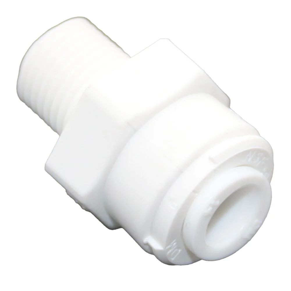 NeoFit - Polypropylene Natural White Male Connector- 1/4"tube OD x 1/4"NPTF — Box of 400