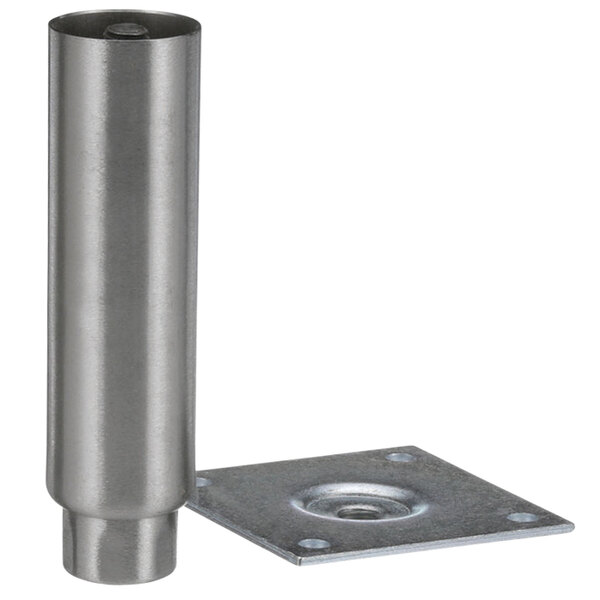 AllPoints 262441 6" Stainless Steel Plate Mount Adjustable Equipment Leg - 3 1/2" Plate, 2000 lb. Capacity