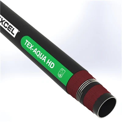 AQUA-HD-S-8.0-100N by Texcel | TEX-AQUA HD Series | Smooth Cover Heavy-Duty Water Suction & Discharge Hose | 8" Hose ID | 150 PSI | 25 in/Hg Vacuum Rated | Black — 20' Length