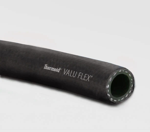 00114624200 by Thermoid | Valuflex/GS Multipurpose Air and Water Hose | 1-1/2" ID | Black | 200 PSI — 25' Exact Length