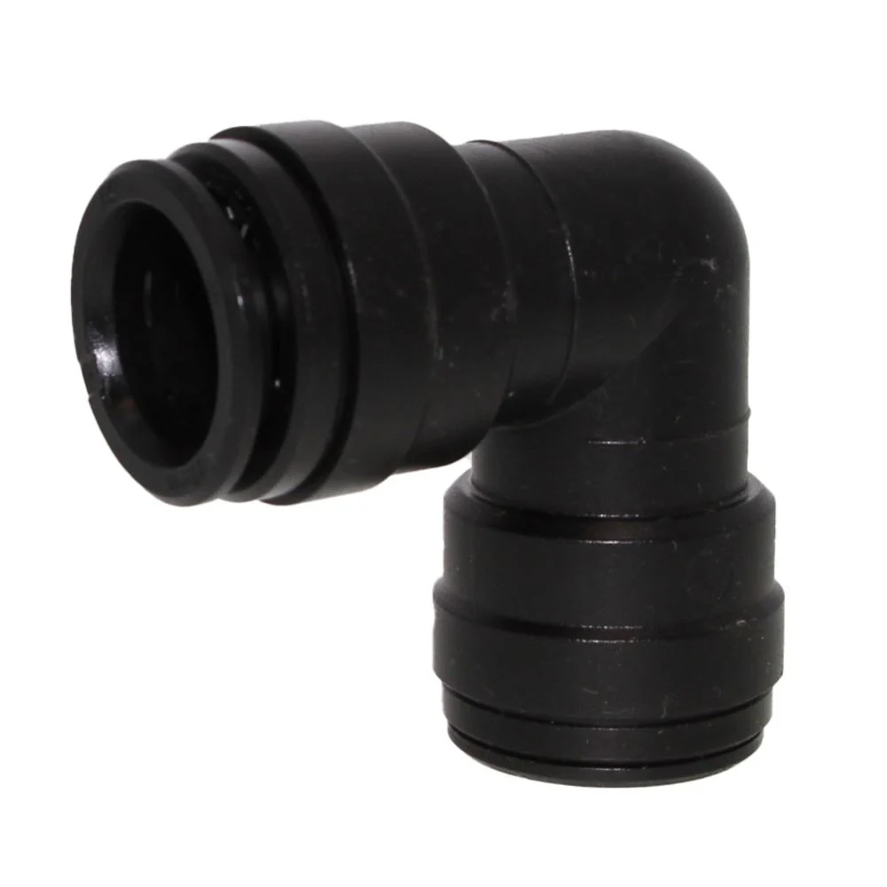 John Guest Union Elbow BLACK ACETAL - 15mm — Bag of 10