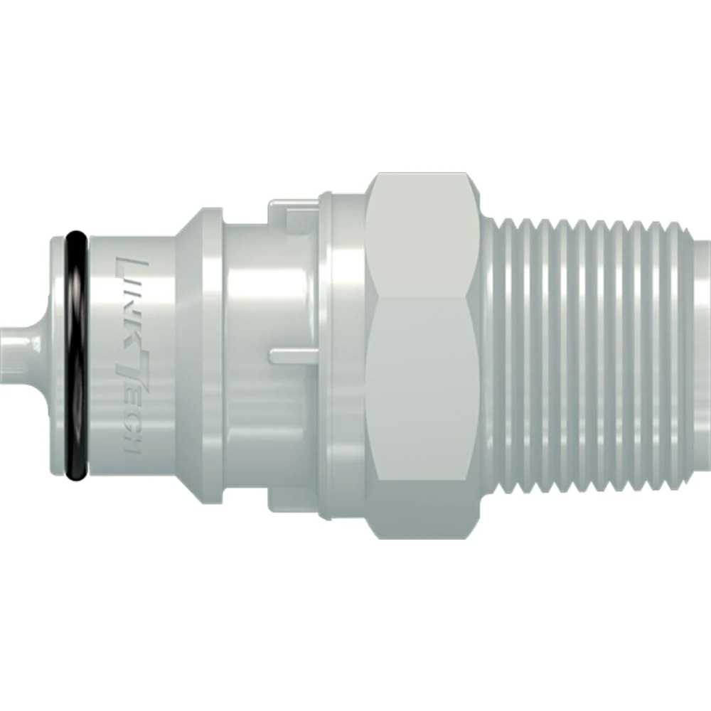 LinkTech 60PP Series Male Thread Male, Valved, 1/2" MNPT, Polypropylene, EPDM — Box of 1000