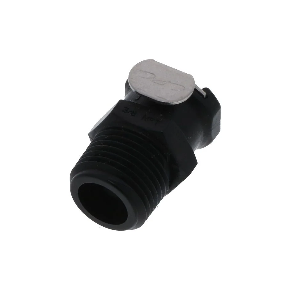 PLCD10006VBLK Valved Male Thread Coupling Body 3/8 NPT FKM (Viton) O-ring — Single