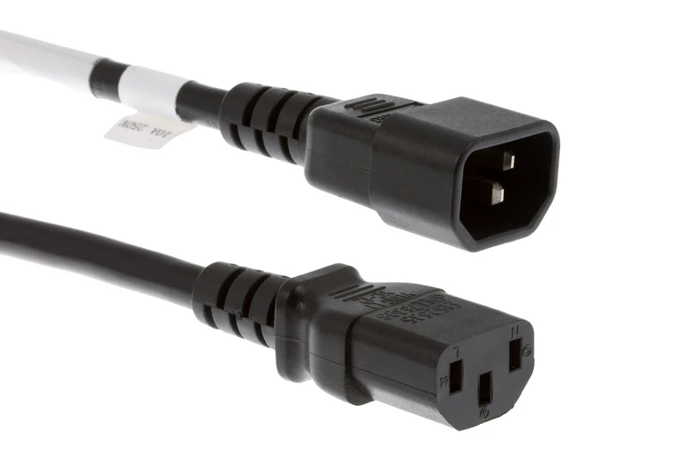 AC Power Cord, C14 to C13, 18 AWG, 8ft, Black