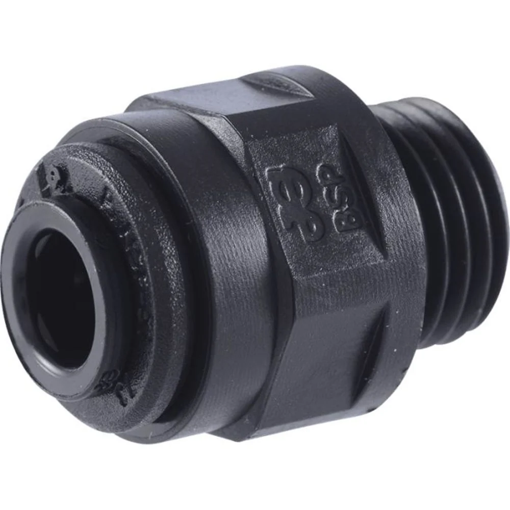 John Guest 15mm x 3/8" (BSPP) Acetal Male Connector - Black — Single