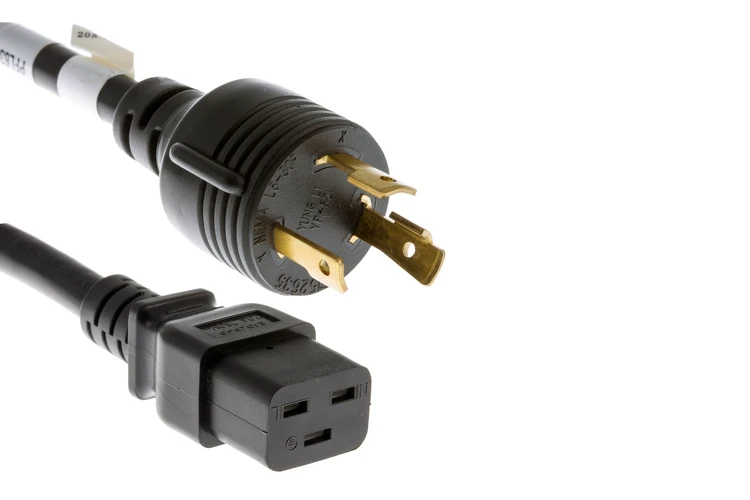 AC Power Cord, L6-30P to C13, 14AWG, 10ft, Black
