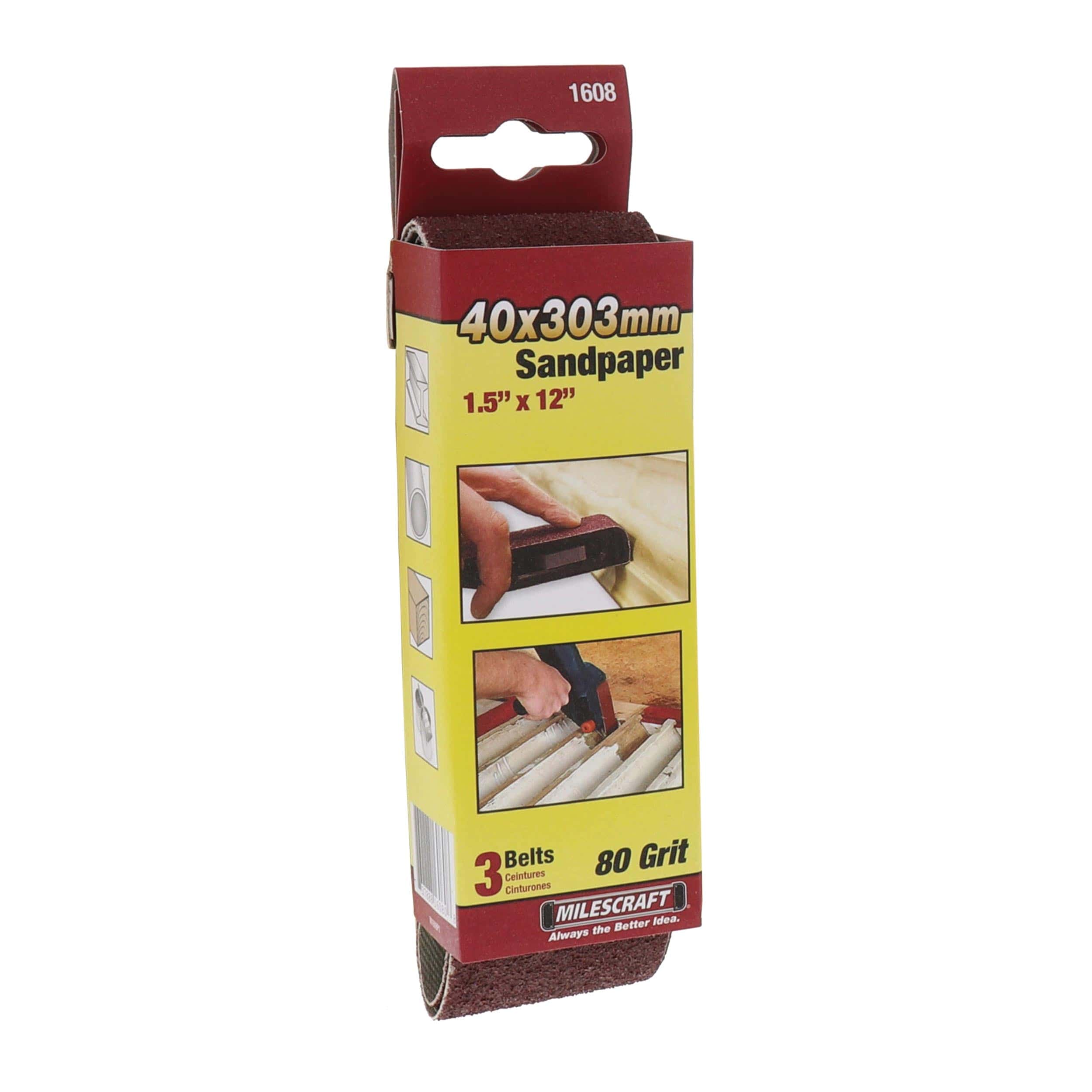 SandDevil Sanding Belts - 1-1/2" x 12" - 3 Pack — 120 Grit