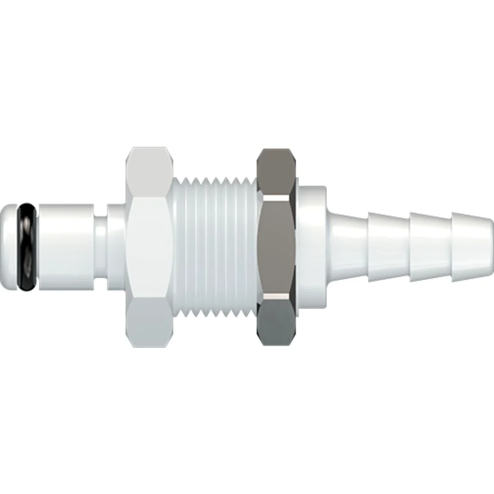 LinkTech 20AC Series Panel Mt. Male, Non-valved, 3/16" HB, Natural Acetal, Buna N — Single