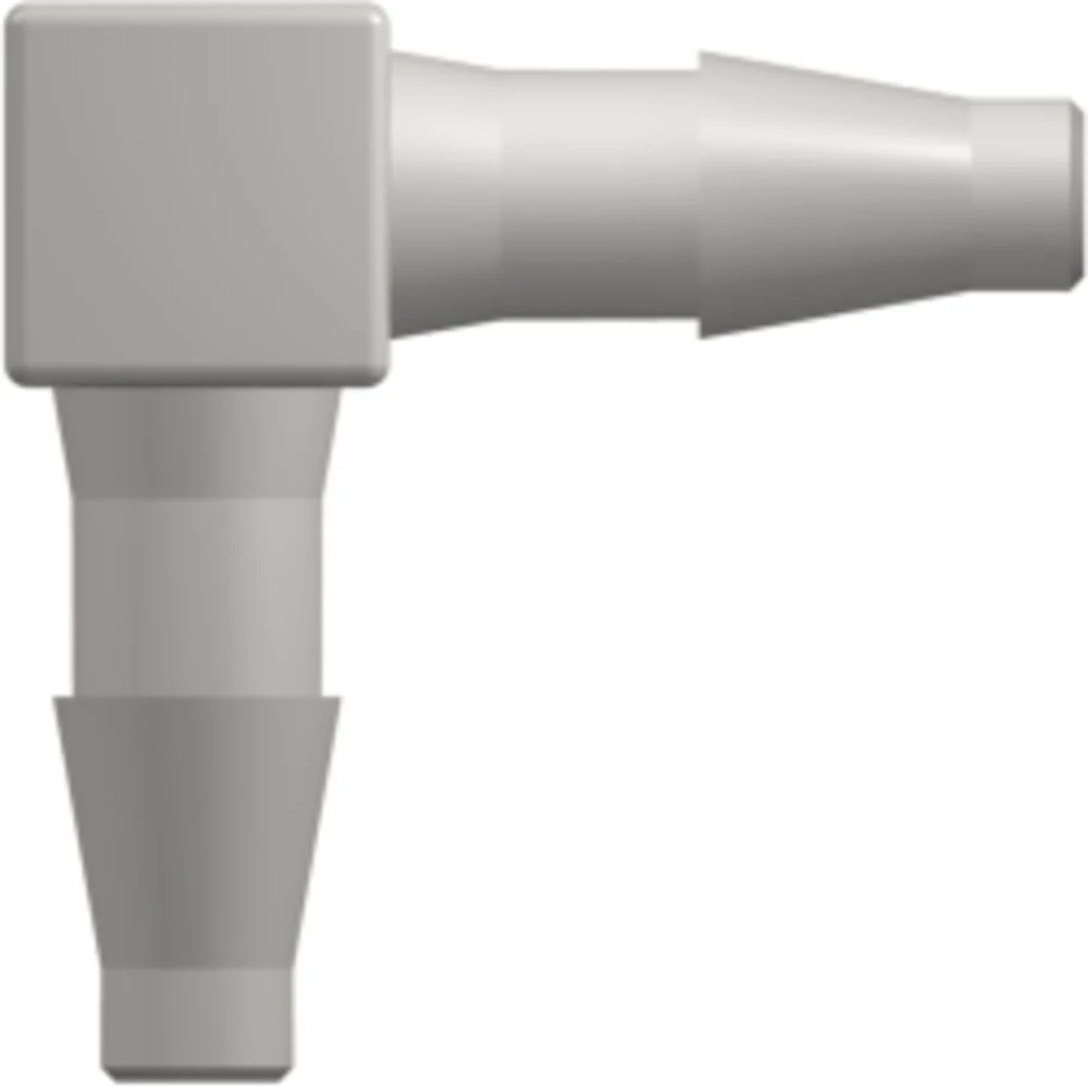 LinkTech Elbow Tube Fitting with Classic Series Barbs, 5/32" (4.0 mm) ID Tubing, White Nylon — Bag of 1000