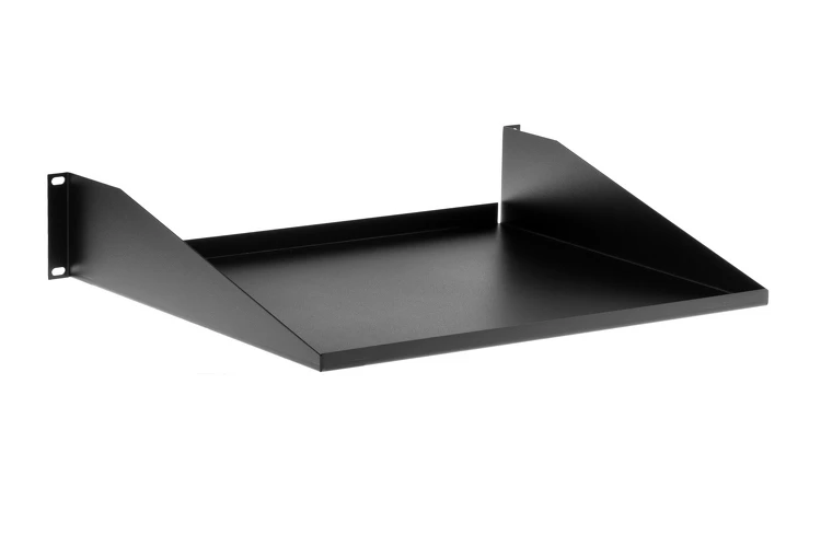 19in Rack Mount Shelf, Cantilever, Black