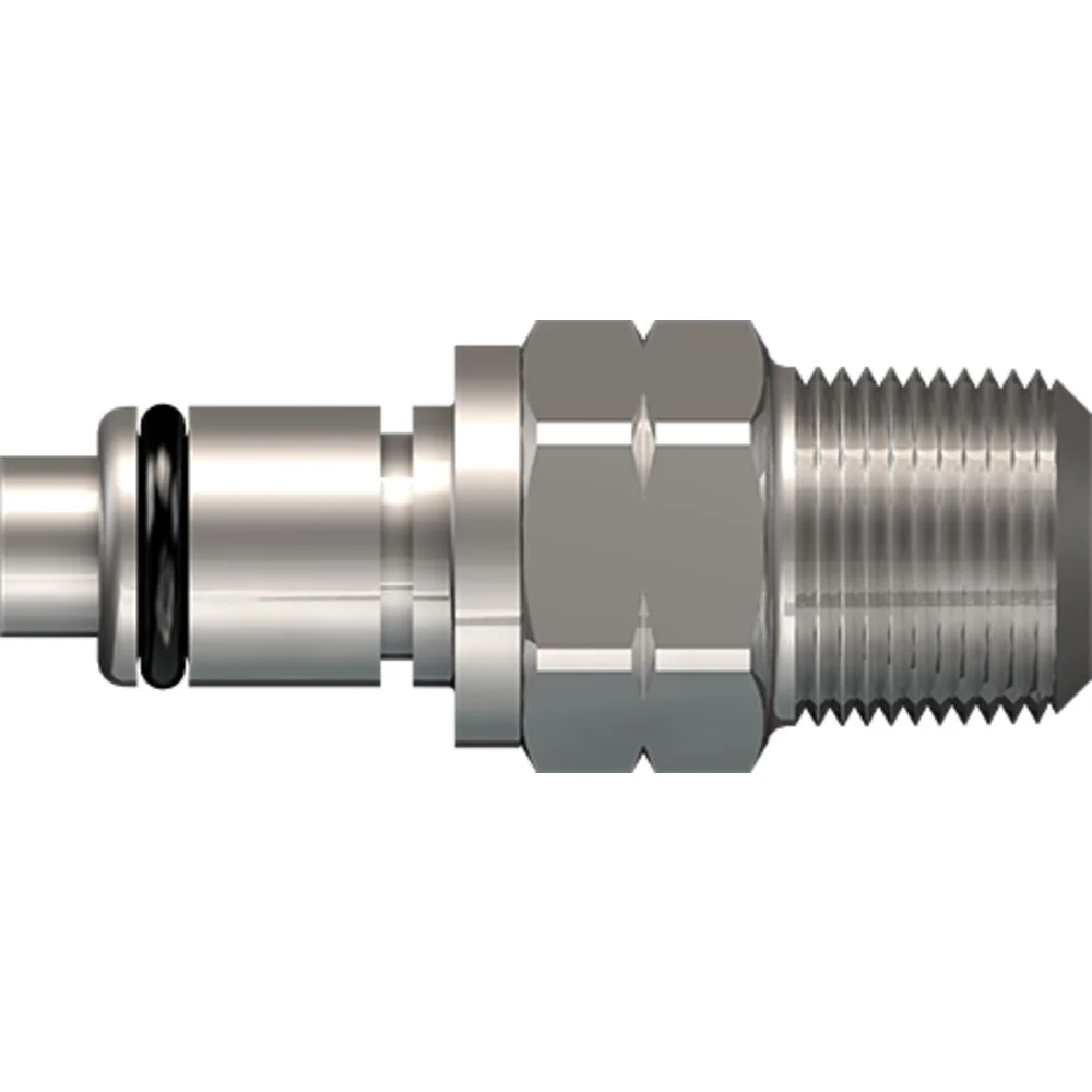 LinkTech 40CB Series Male Thread Male, Valved, 1/4" MNPT, Chrome Brass, Buna N — Bag of 100
