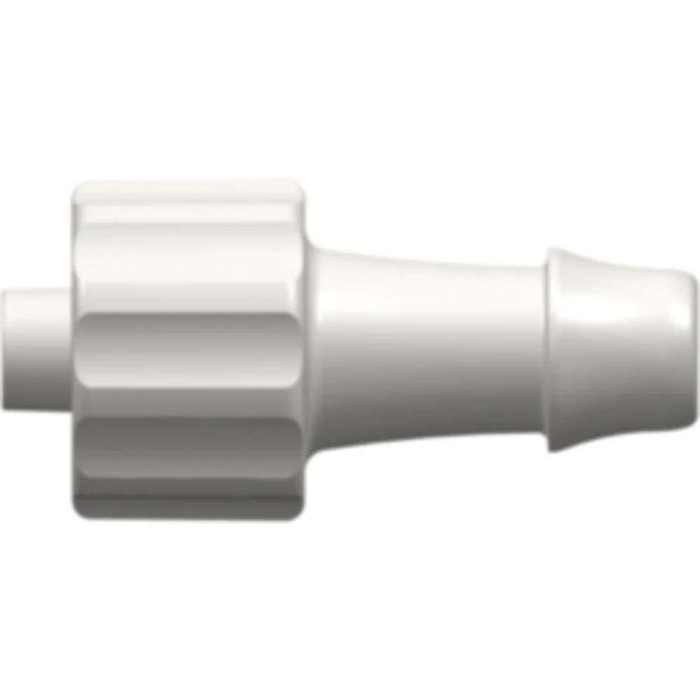 LinkTech Male Luer Integral Lock Ring to 500 Series Barb, 3/16" (4.8 mm) ID Tubing, White Nylon — Bag of 1000