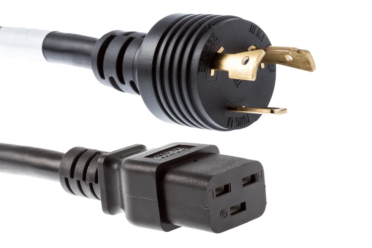 Power Cord, L6-20P toC19, 8 ft, 12AWG, Black