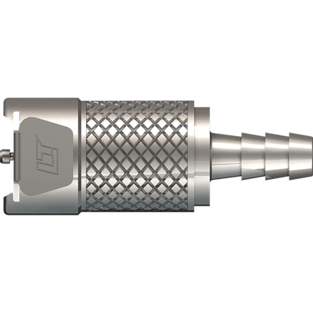 LinkTech 40CB Series Straight Female, Non-valved, 1/4" HB, Chrome Brass — Bag of 100