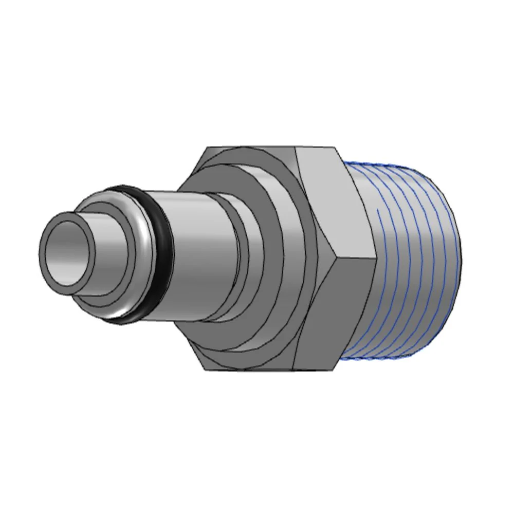 LCD24006VBR Valved Male Thread Coupling Insert 3/8 NPT (Viton) O-rings — Single
