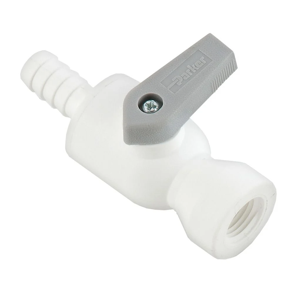 Parker Liquifit Par-Barb Valve Female Connector - 3/8 ID Barb x 3/8 FPT — Box of 160