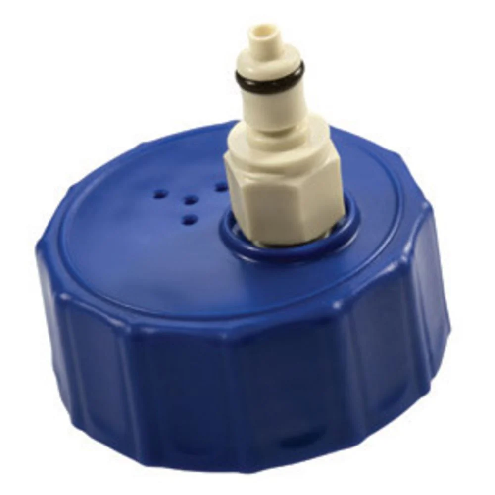 Colder BQ45GL2001 45mm Cap with PMC12 1/4 Hose Barb Valved Inline Insert — Single