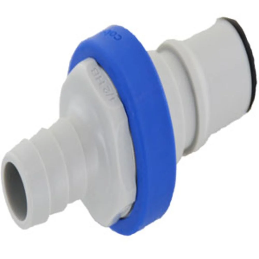 NS6D22008MBLU Valved In-Line Hose Barb Coupling Insert 1/2 ID Barb — Bag of 10